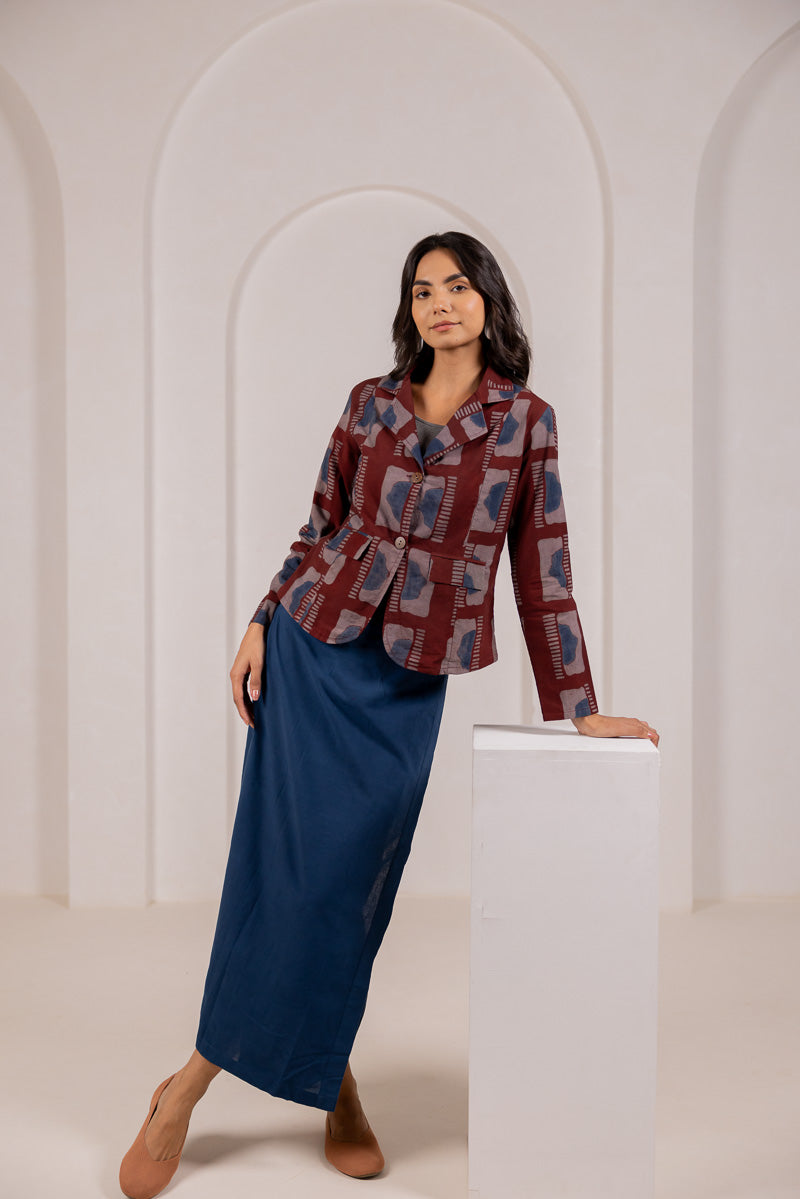 Button-up Jacket - Aab Burgundy
