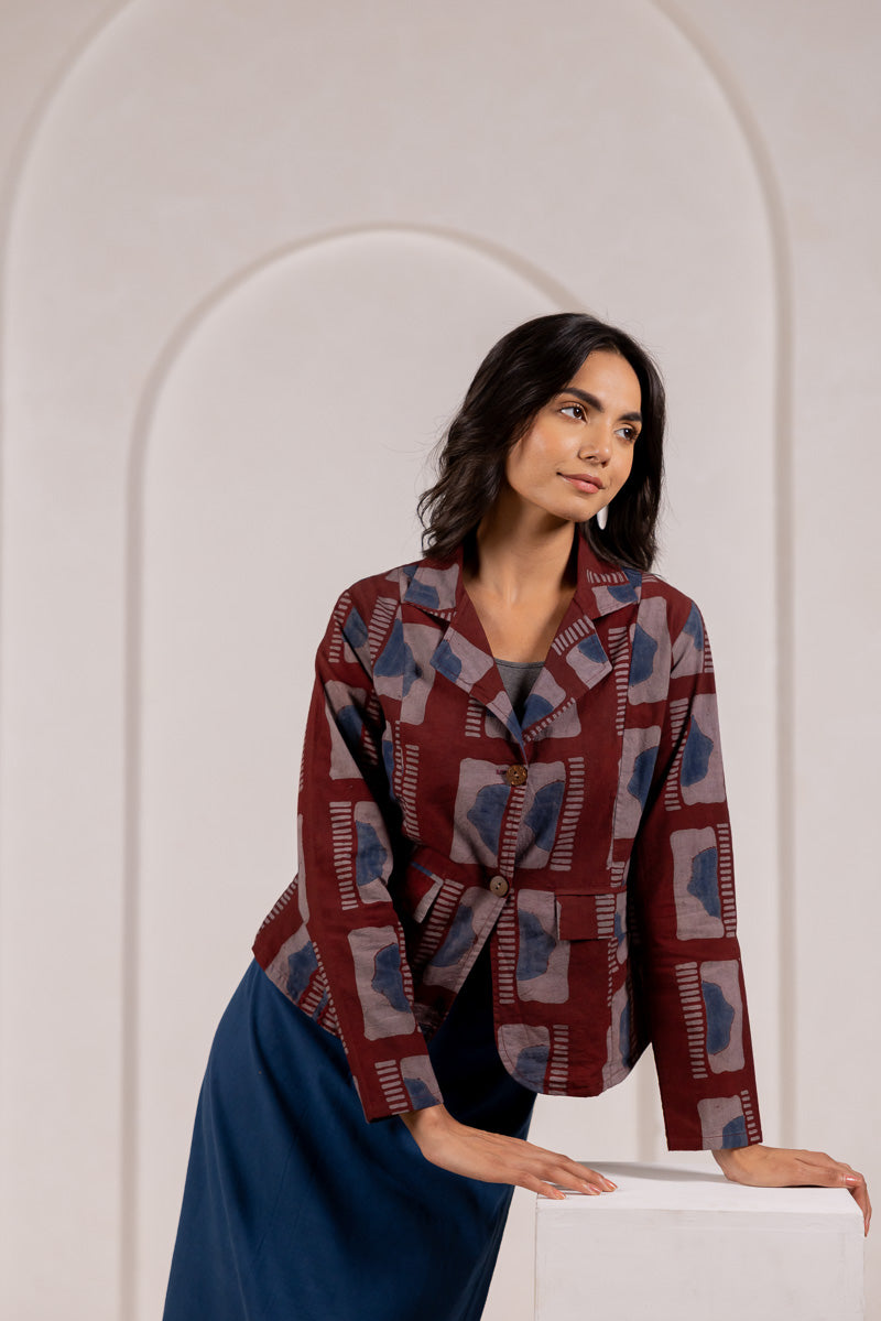 Button-up Jacket - Aab Burgundy