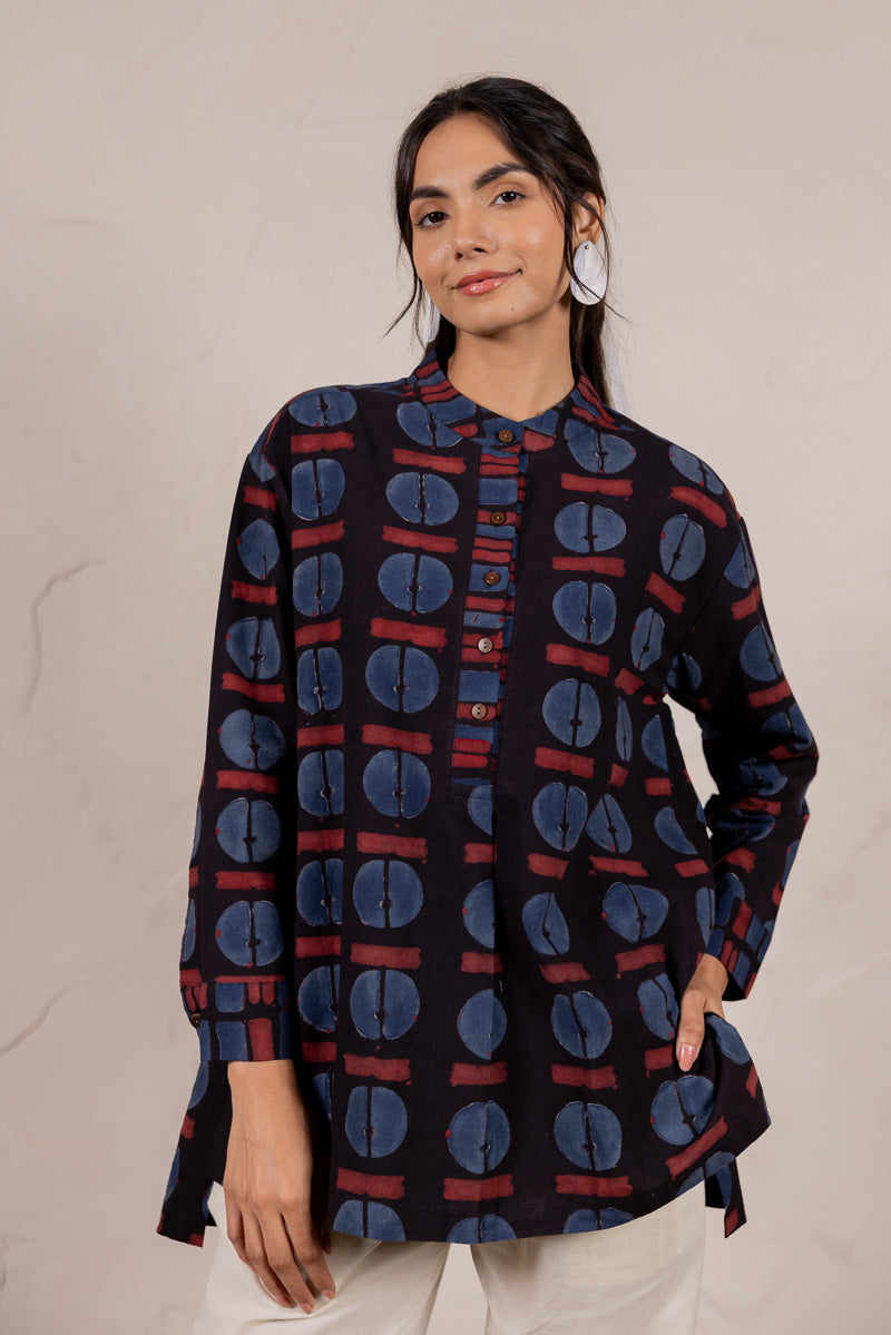 Mandarin Collar Top - Raah