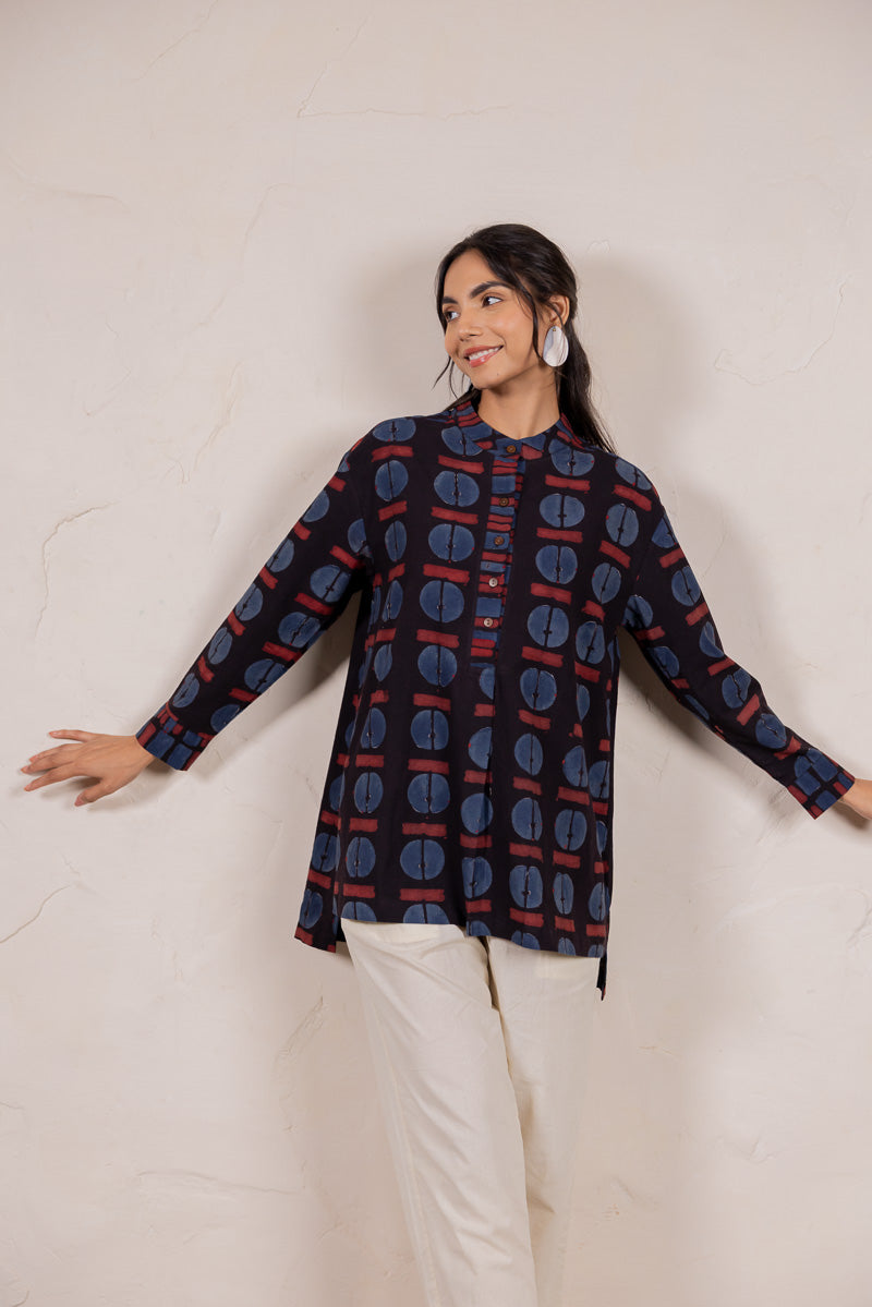 Mandarin Collar Top - Raah