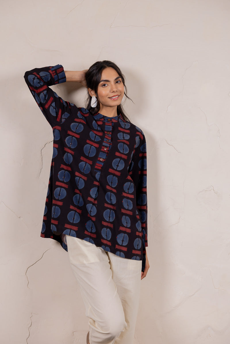 Mandarin Collar Top - Raah