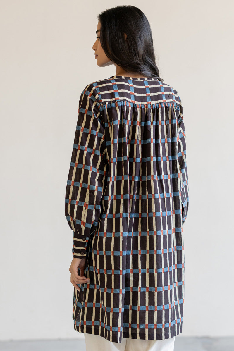 Navi Pintuck Tunic - Split Stripes