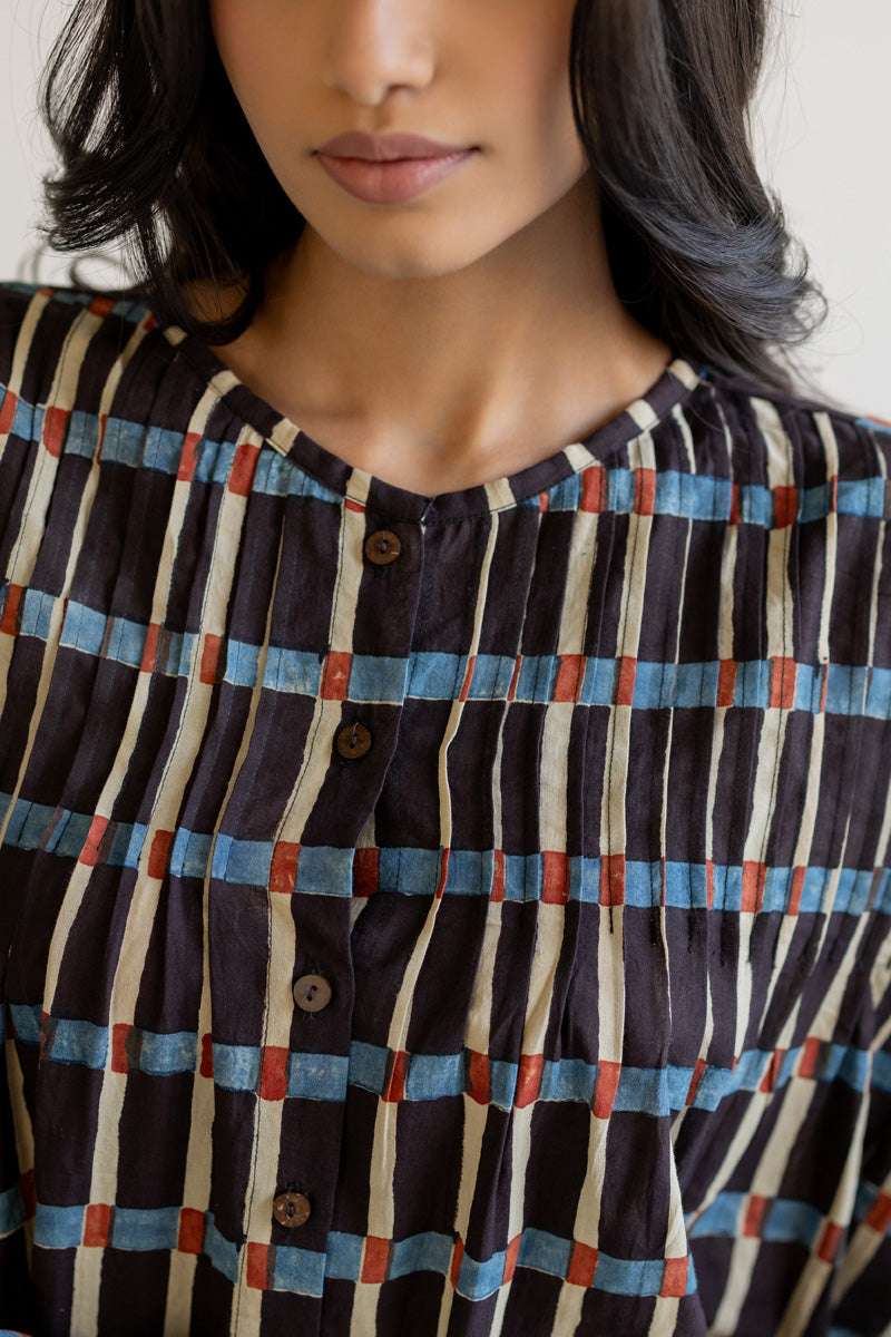 Navi Pintuck Tunic - Split Stripes