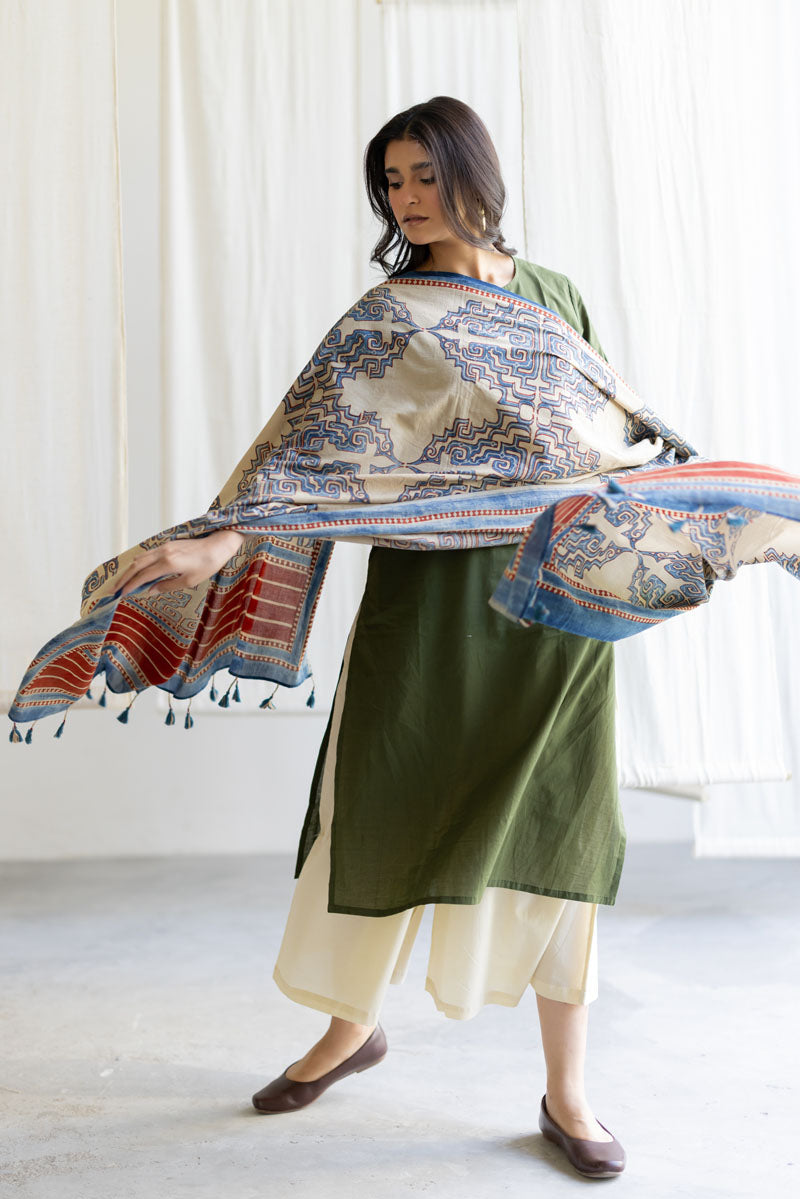 Set of 3 - Kurta, Culottes & Dupatta - Mrida 16