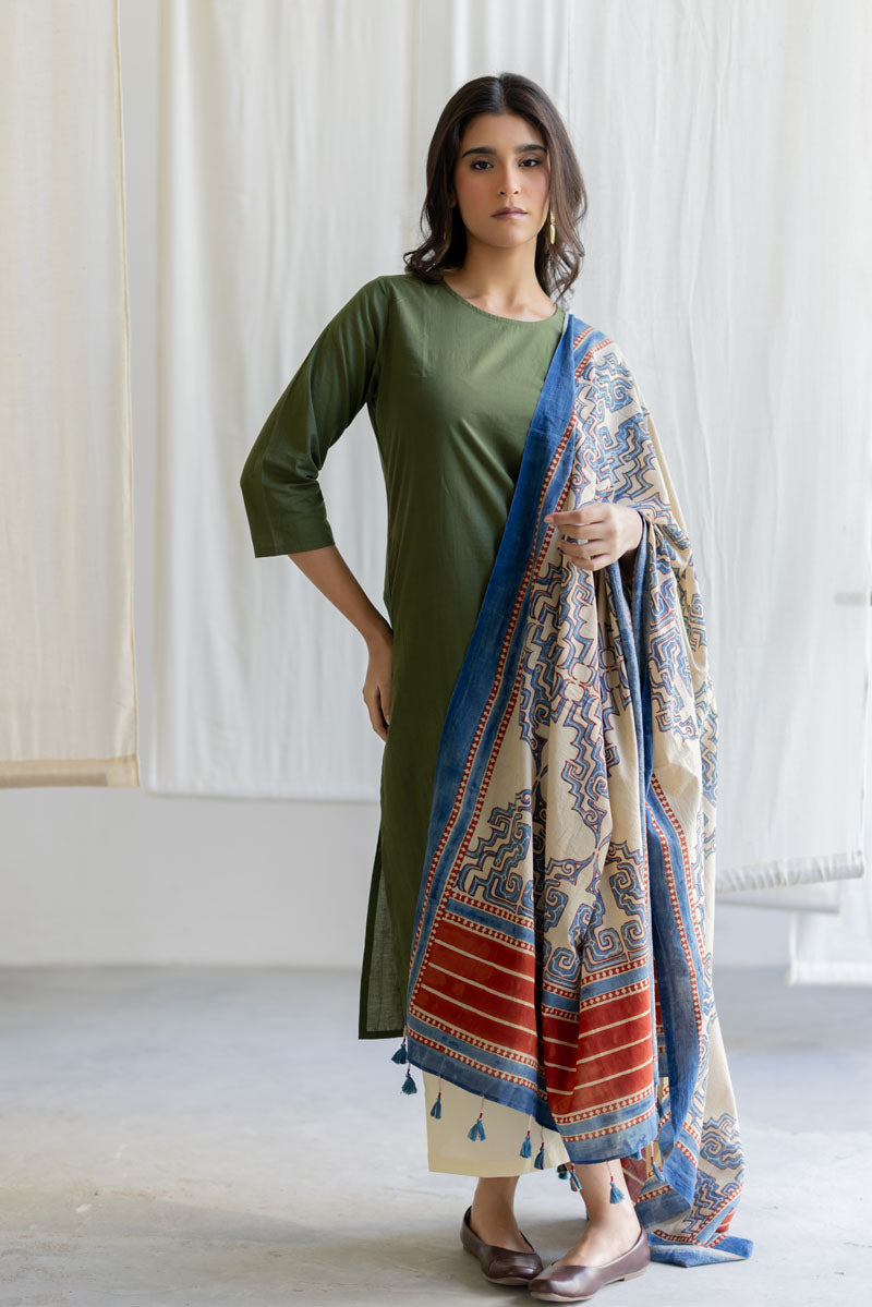 Set of 3 - Kurta, Culottes & Dupatta - Mrida 16