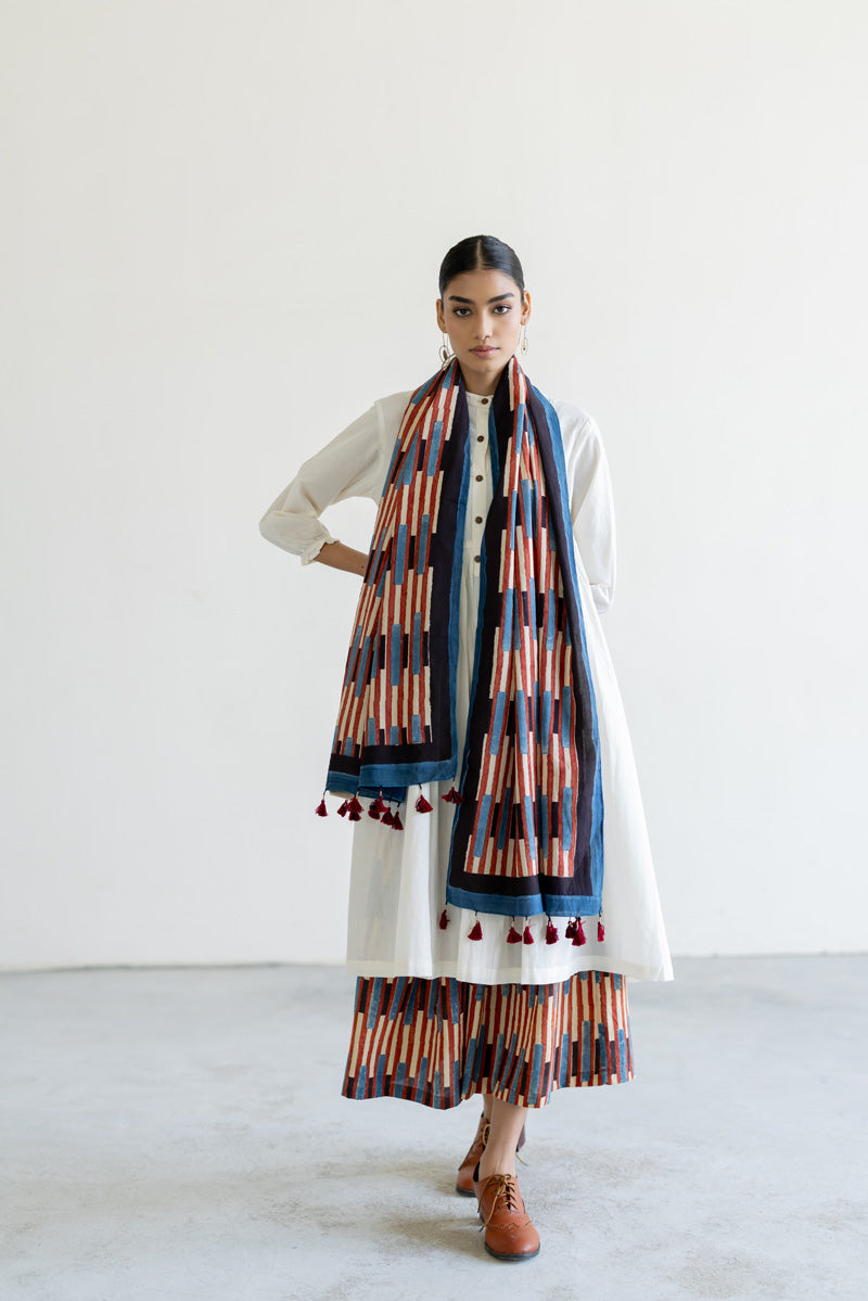 Set of 3 - Kurta, Stole & Culotte - Ona 04