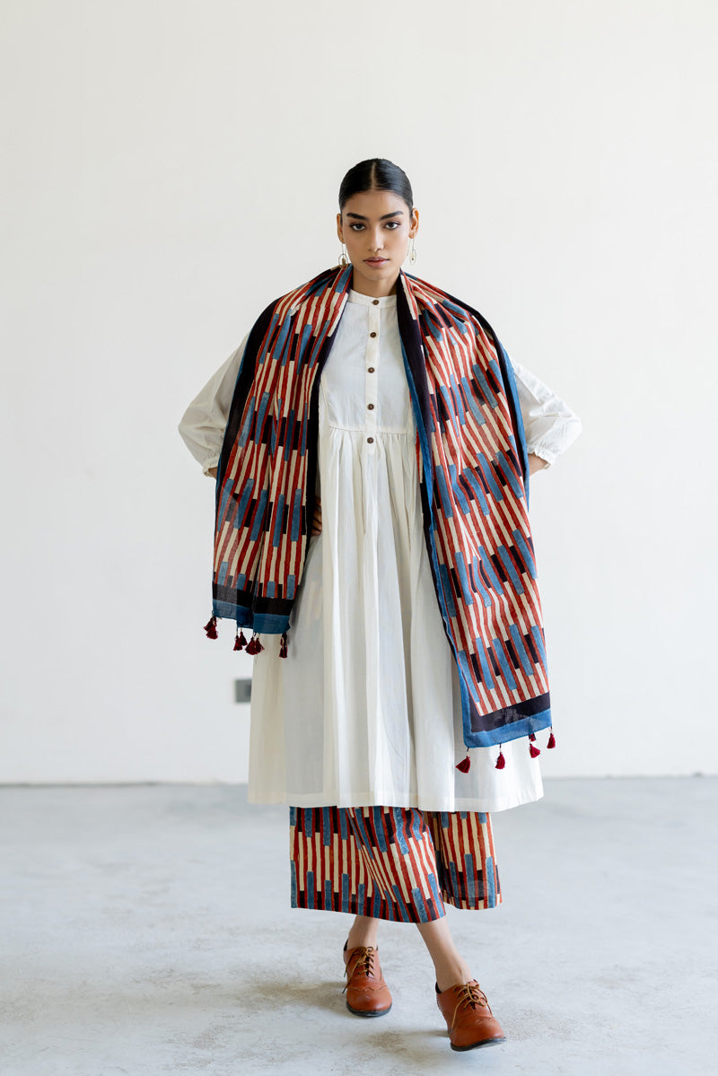 Set of 3 - Kurta, Stole & Culotte - Ona 04