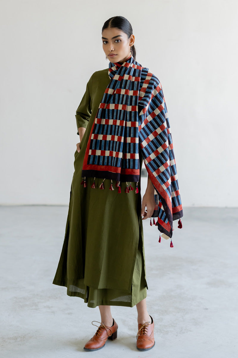 Set of 3 - Kurta, Stole & Culottes - Ona 09