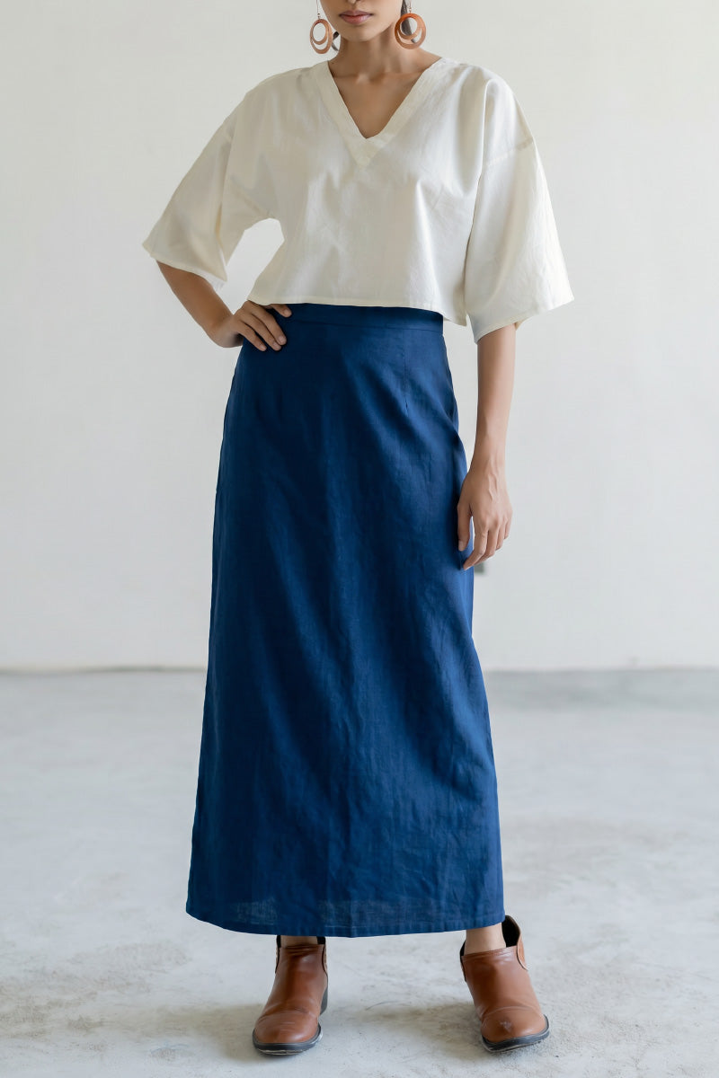 Wrap Skirt - Plain Indigo