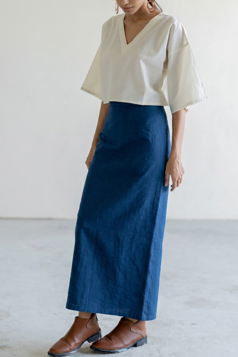 Wrap Skirt - Plain Indigo