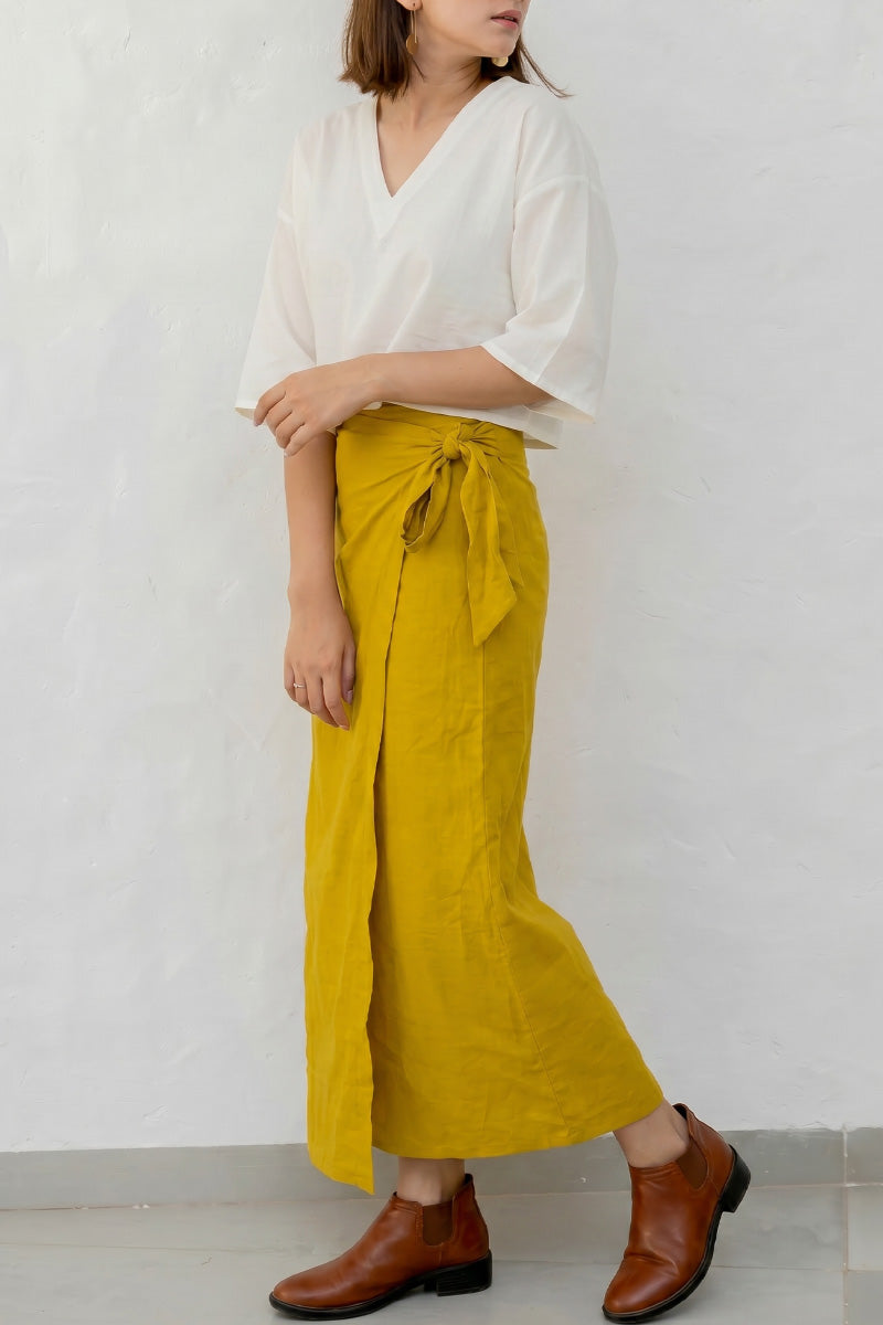 Wrap Skirt - Plain Mustard