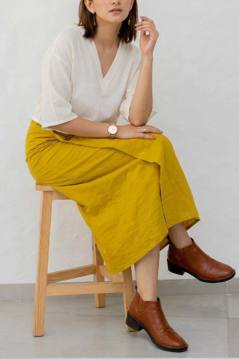 Wrap Skirt - Plain Mustard