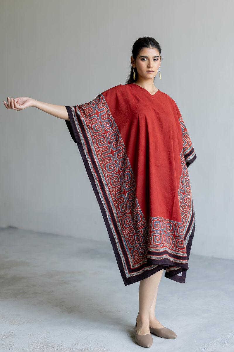 Freesize Kaftan Dress - Prithvi Red