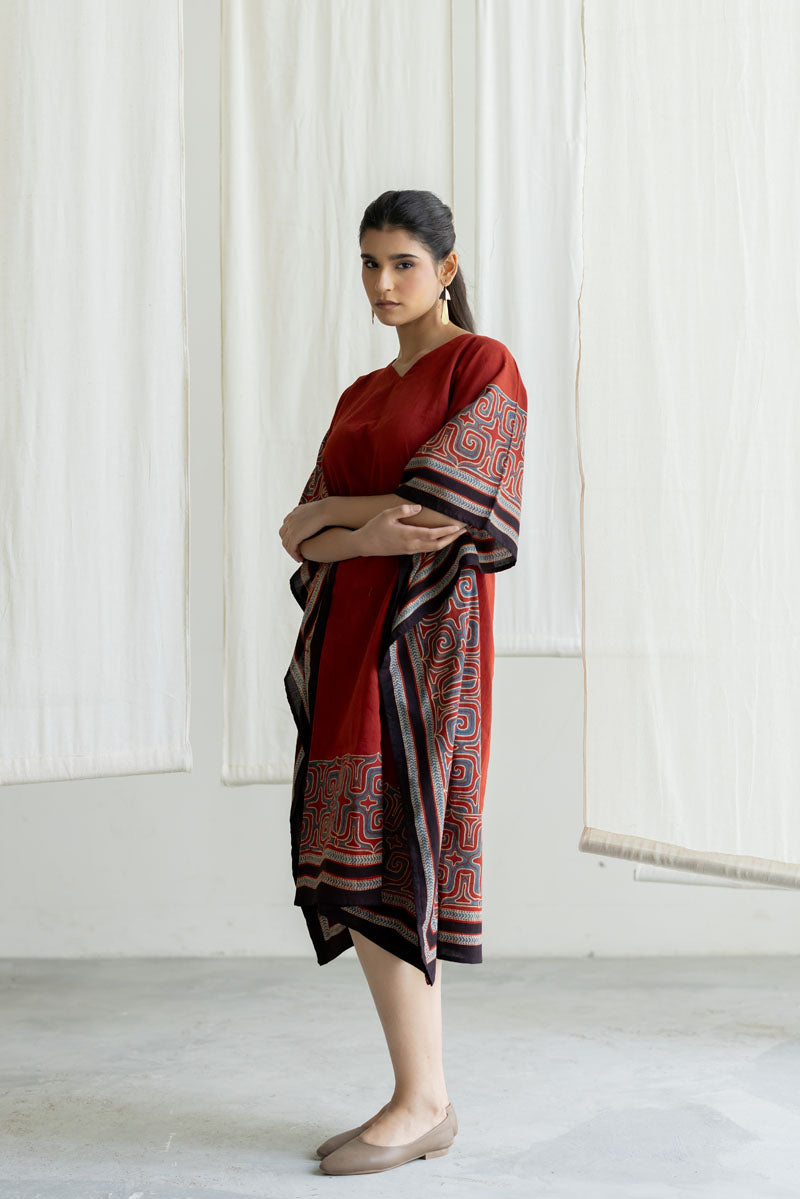 Freesize Kaftan Dress - Prithvi Red