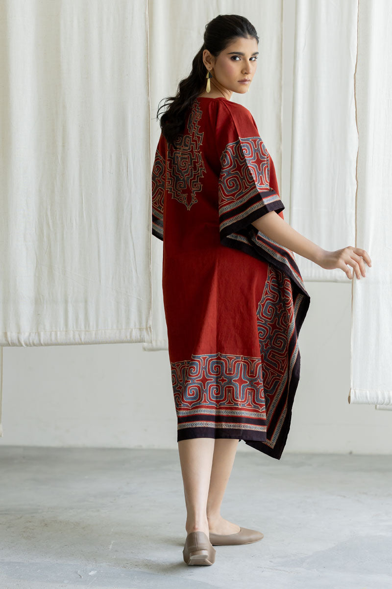 Freesize Kaftan Dress - Prithvi Red