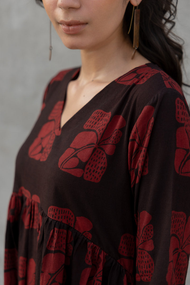 V neck Flared Dress - Orah