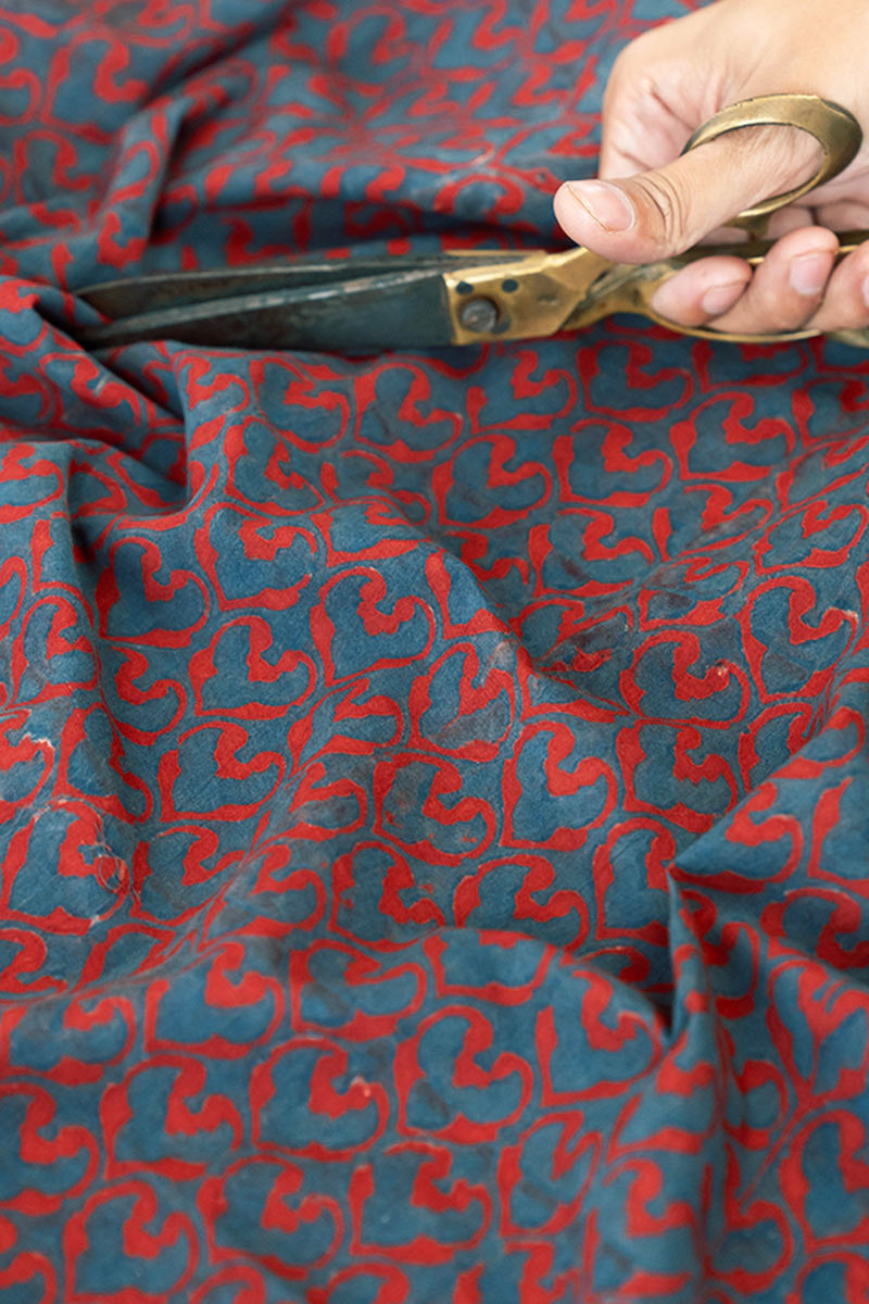 Cotton Fabric - Ziba Red & Indigo