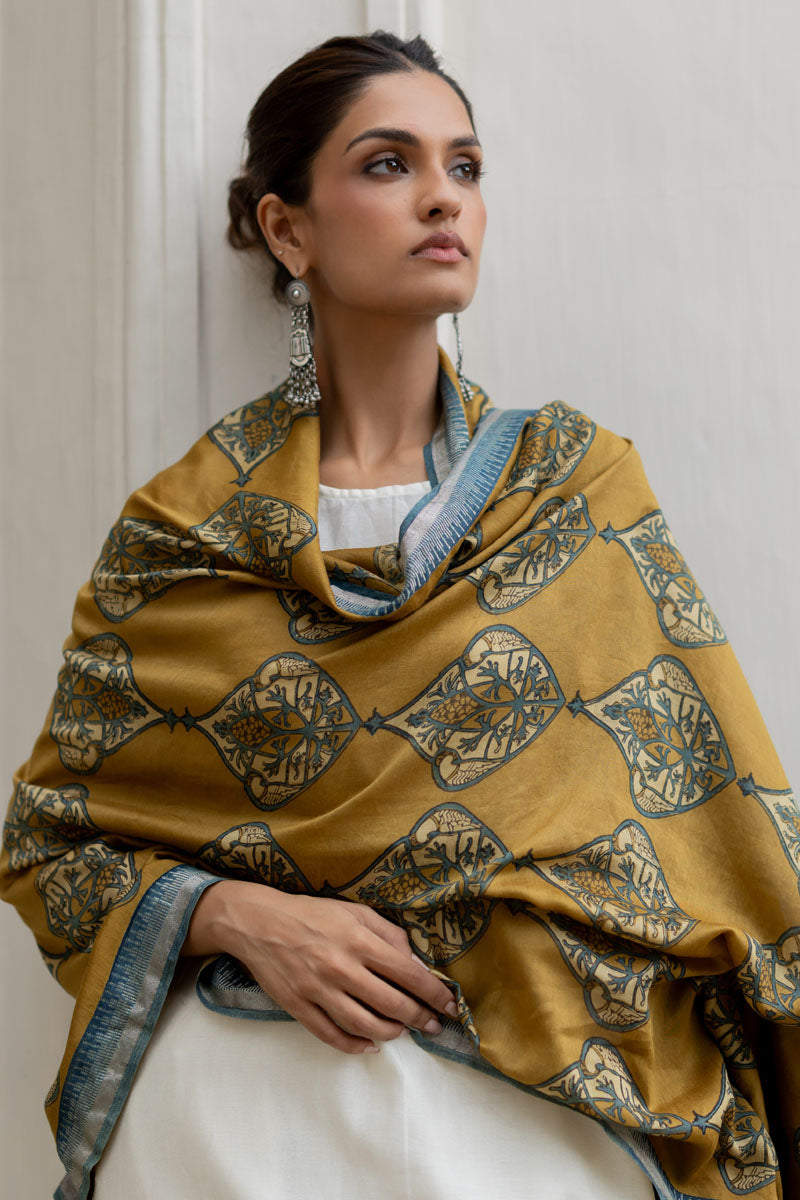 Chanderi Silk Dupatta - Gulnaar