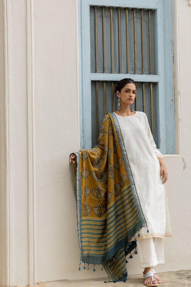 Chanderi Silk Dupatta - Gulnaar