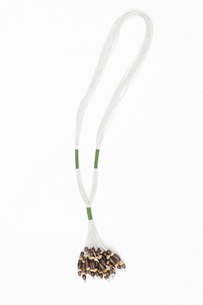 Bead Tassel Necklace - Olive