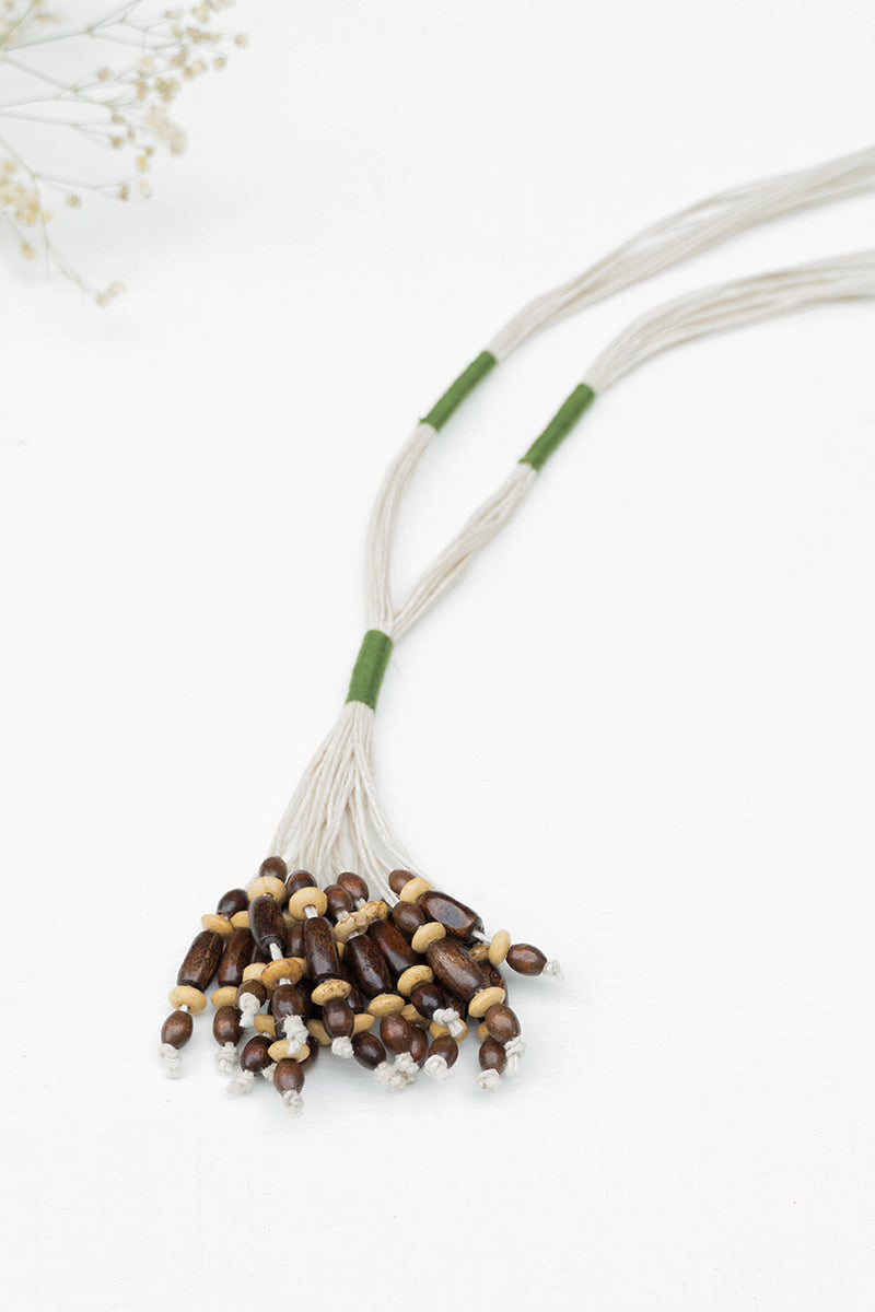 Bead Tassel Necklace - Olive