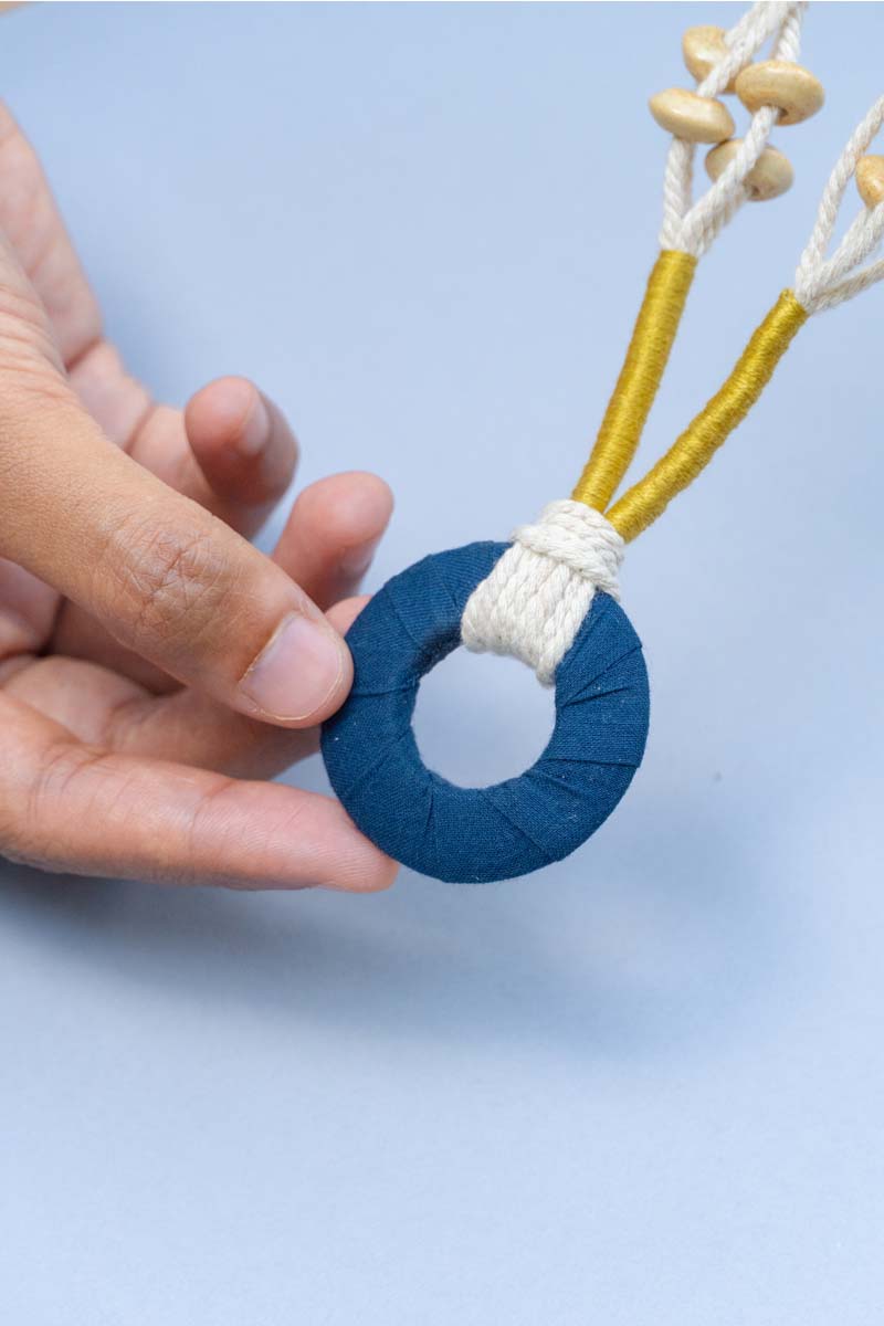 Pendant & Bead Necklace - Indigo