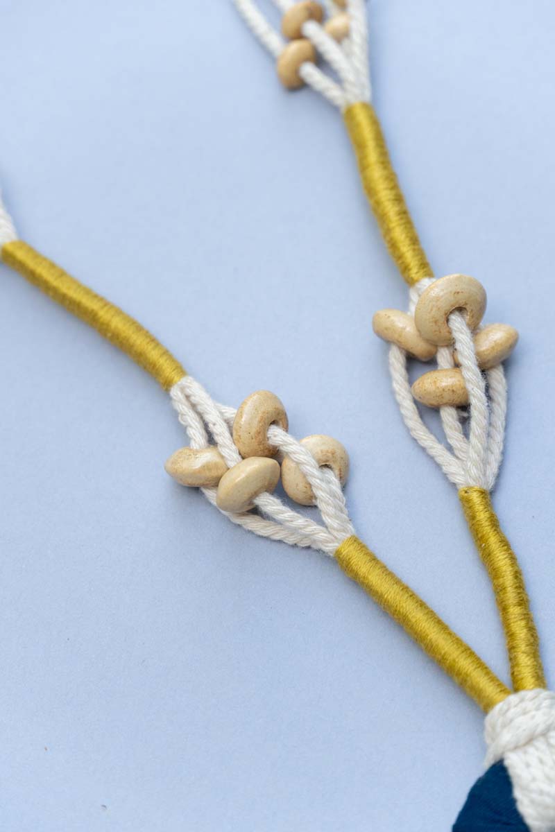 Pendant & Bead Necklace - Indigo