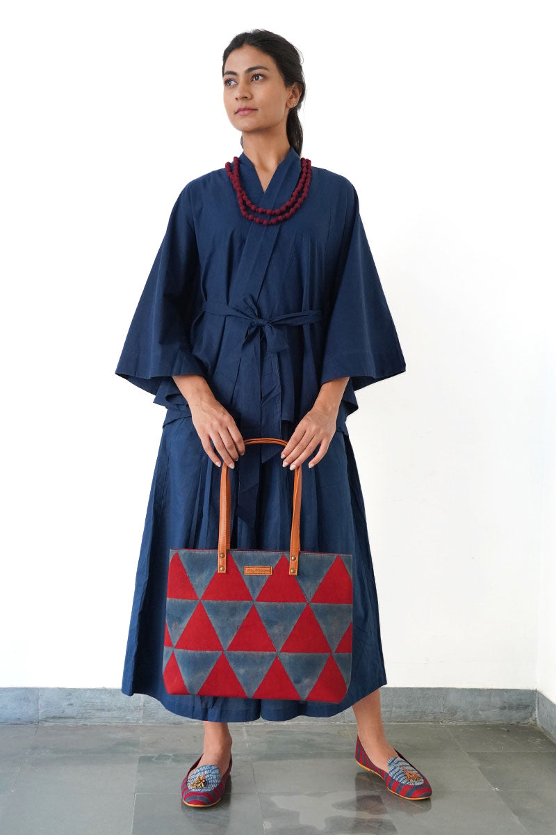 Co-ord set of 2 - Indigo Kimono & Culottes