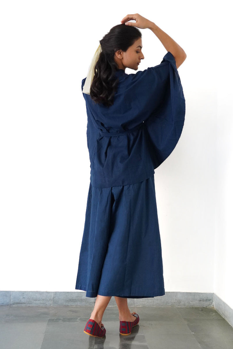 Co-ord set of 2 - Indigo Kimono & Culottes