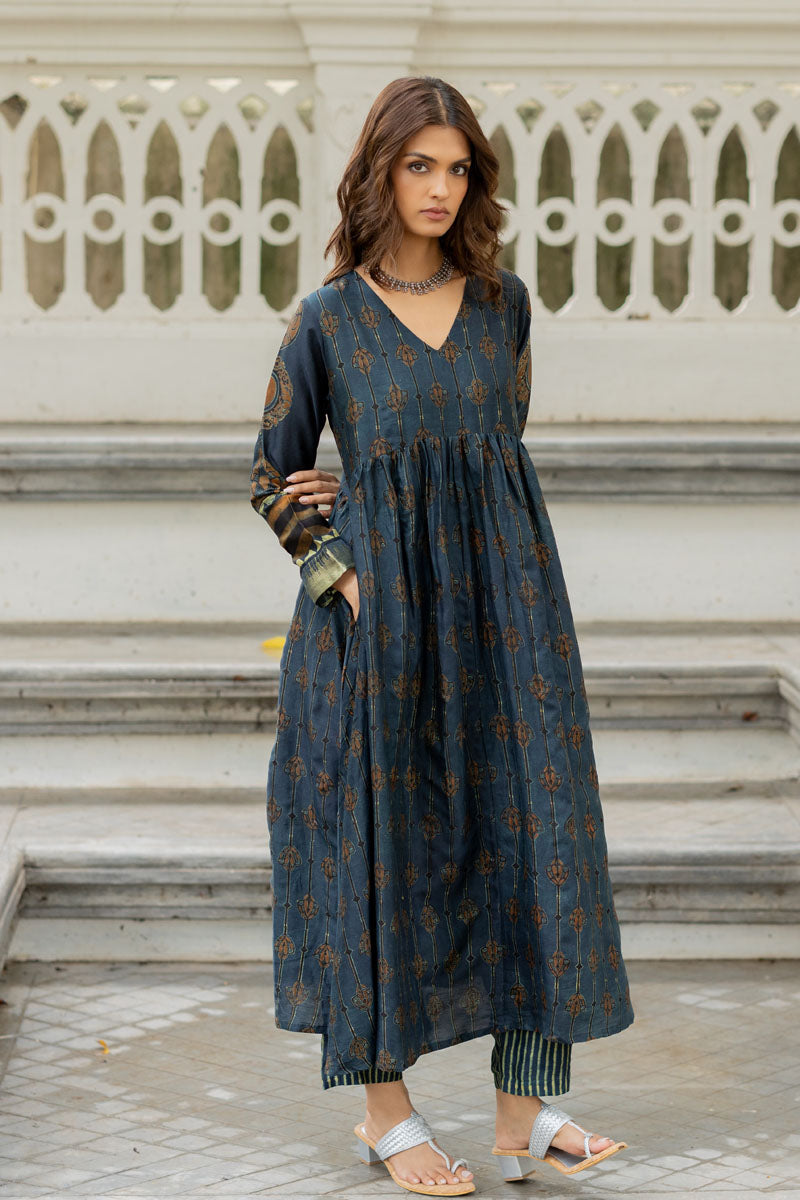 Chanderi Silk Kurta Set of 3 - Ruman Bagh 02