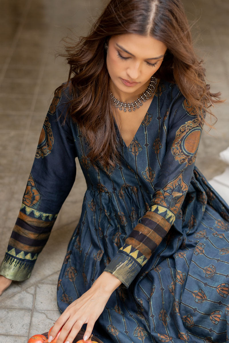Chanderi Silk Kurta Set of 3 - Ruman Bagh 02