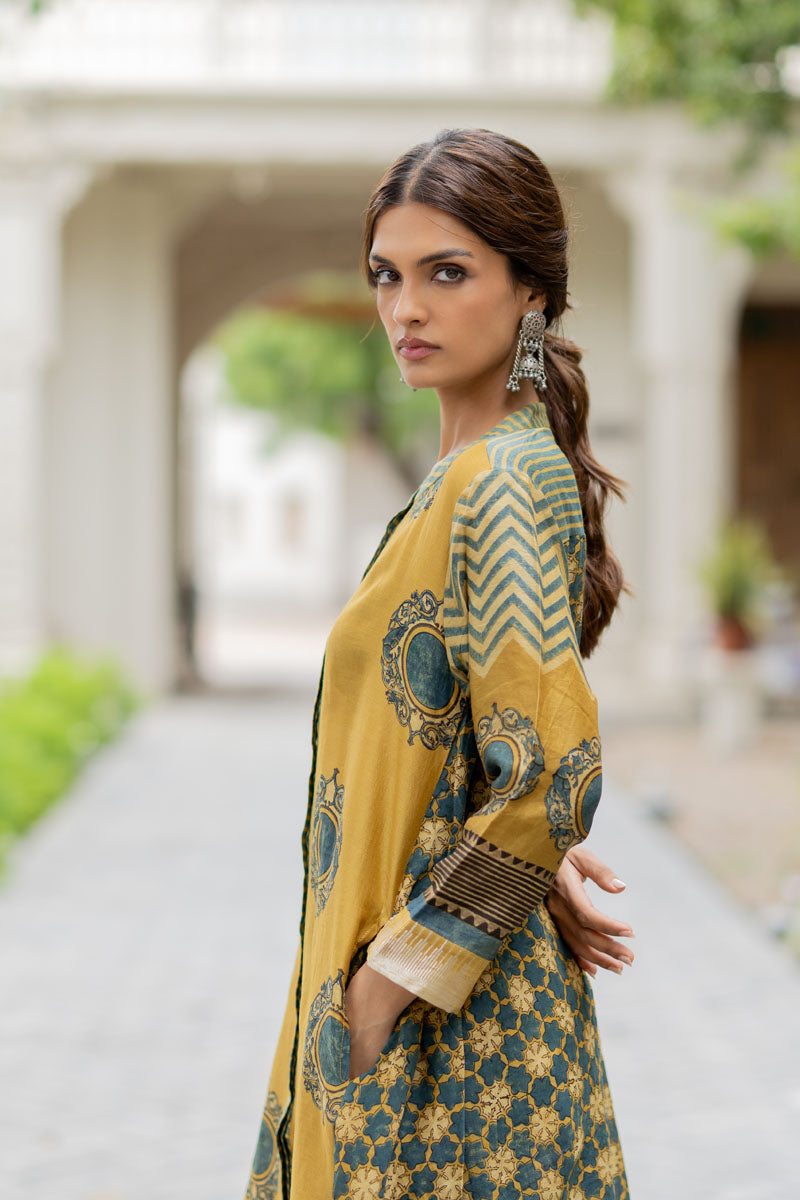 Chanderi Silk A-line Kurta Set of 2 - Firdaus