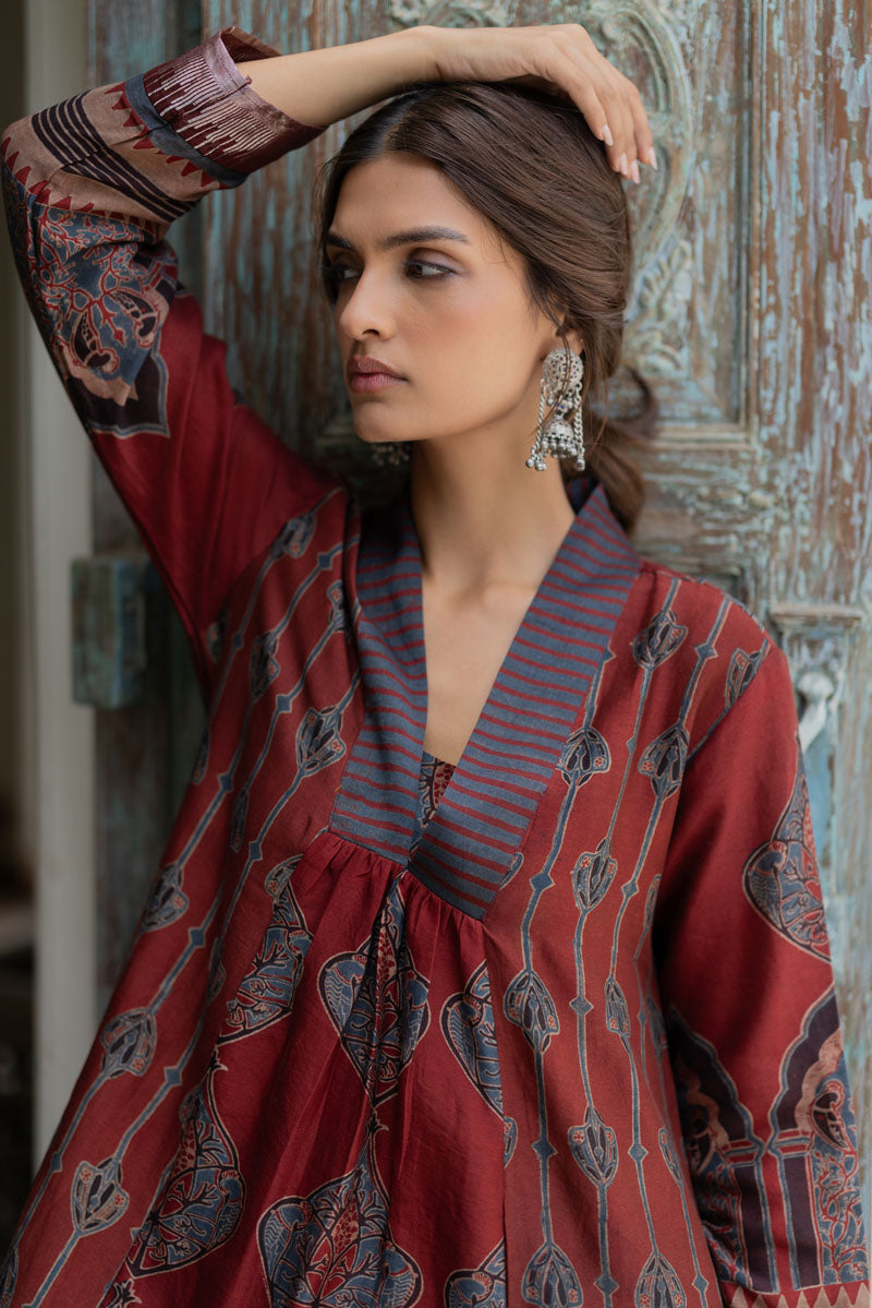 Chanderi Silk Aru Kurta Set of 2 - Gulnaar