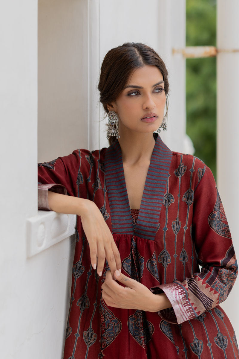 Chanderi Silk Aru Kurta Set of 2 - Gulnaar