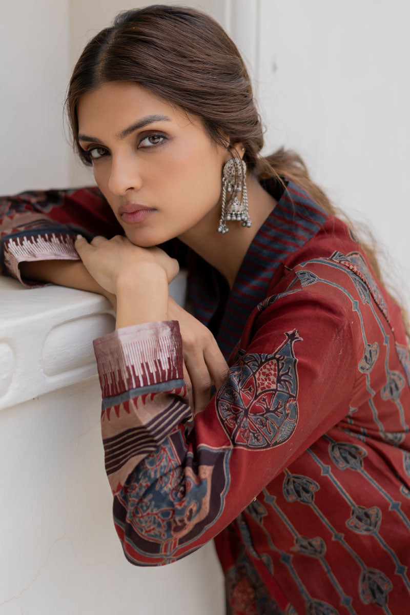 Chanderi Silk Aru Kurta Set of 2 - Gulnaar