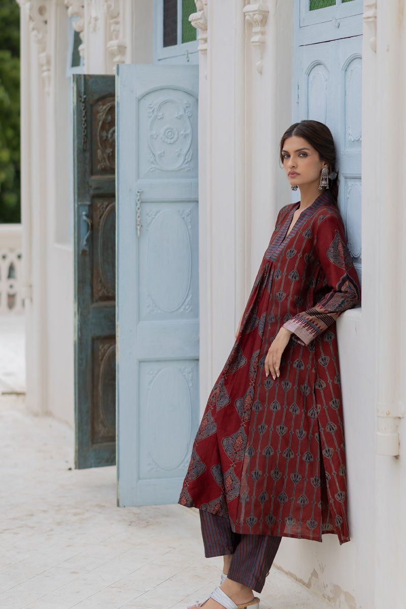 Chanderi Silk Aru Kurta Set of 2 - Gulnaar