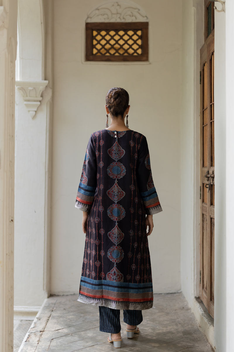 Chanderi Silk Classic Kurta Set of 2 - Naima