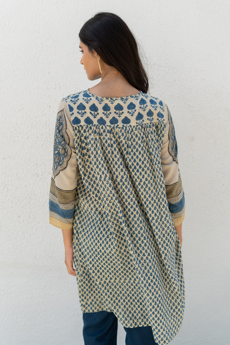 Short Pintuck Kurta - Baani Indigo