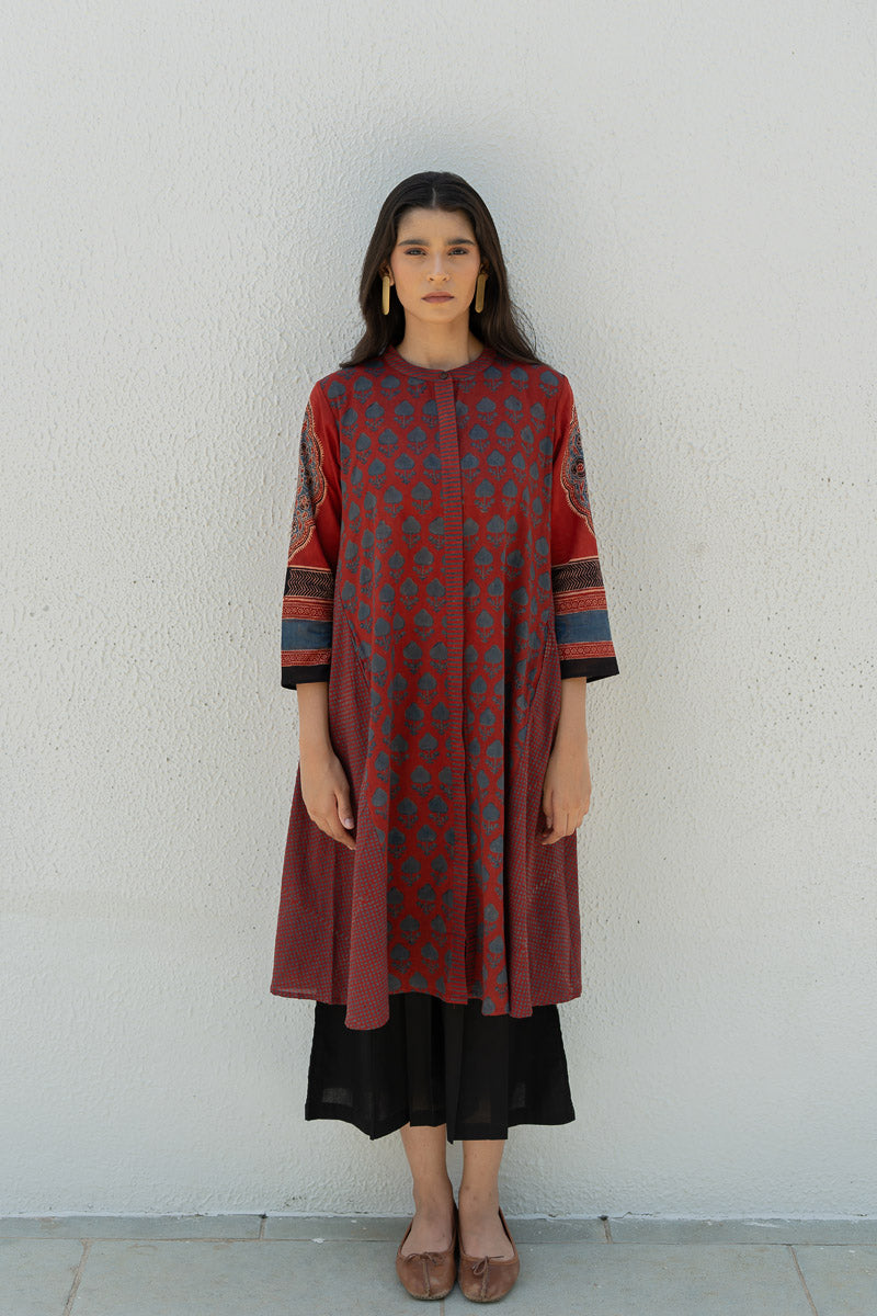 A-line Kurta - Baani Red