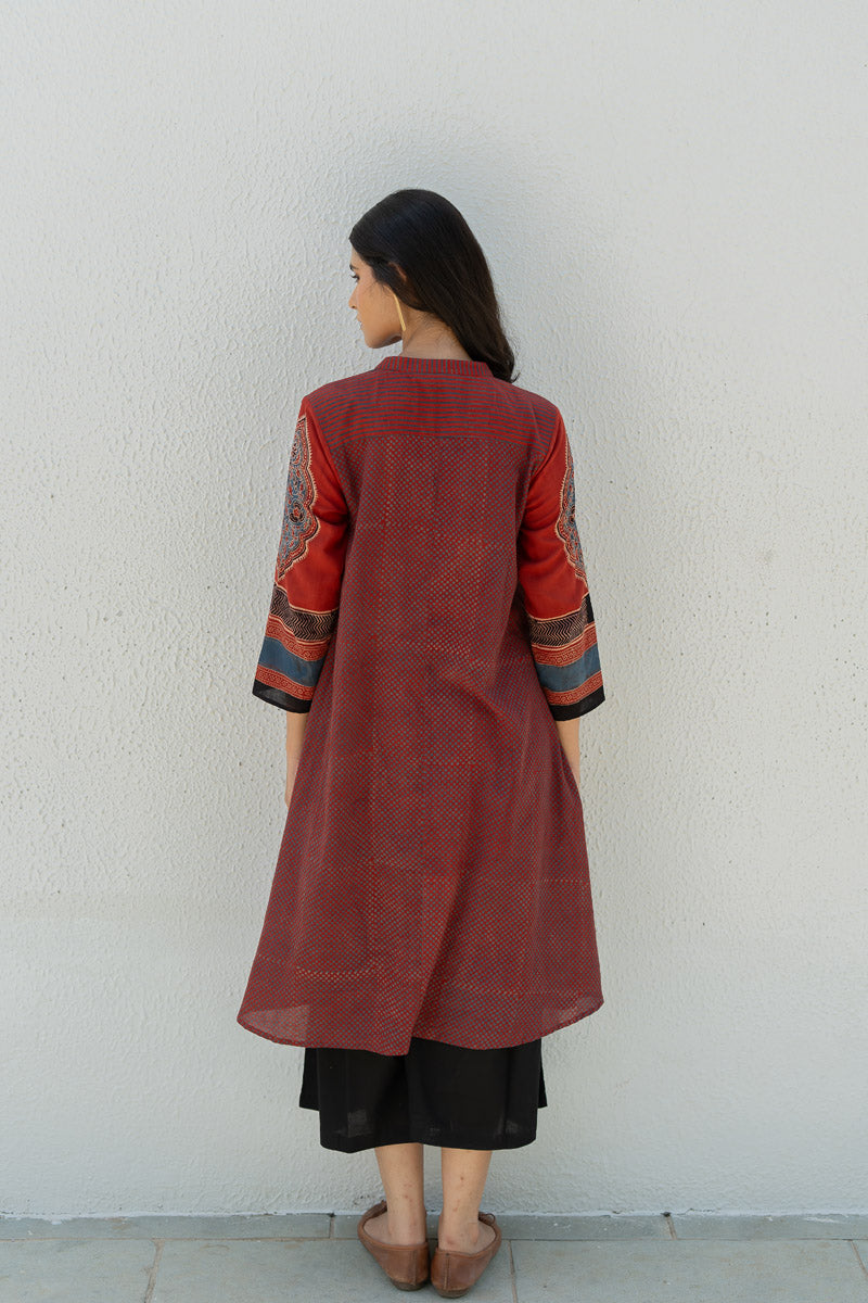 A-line Kurta - Baani Red