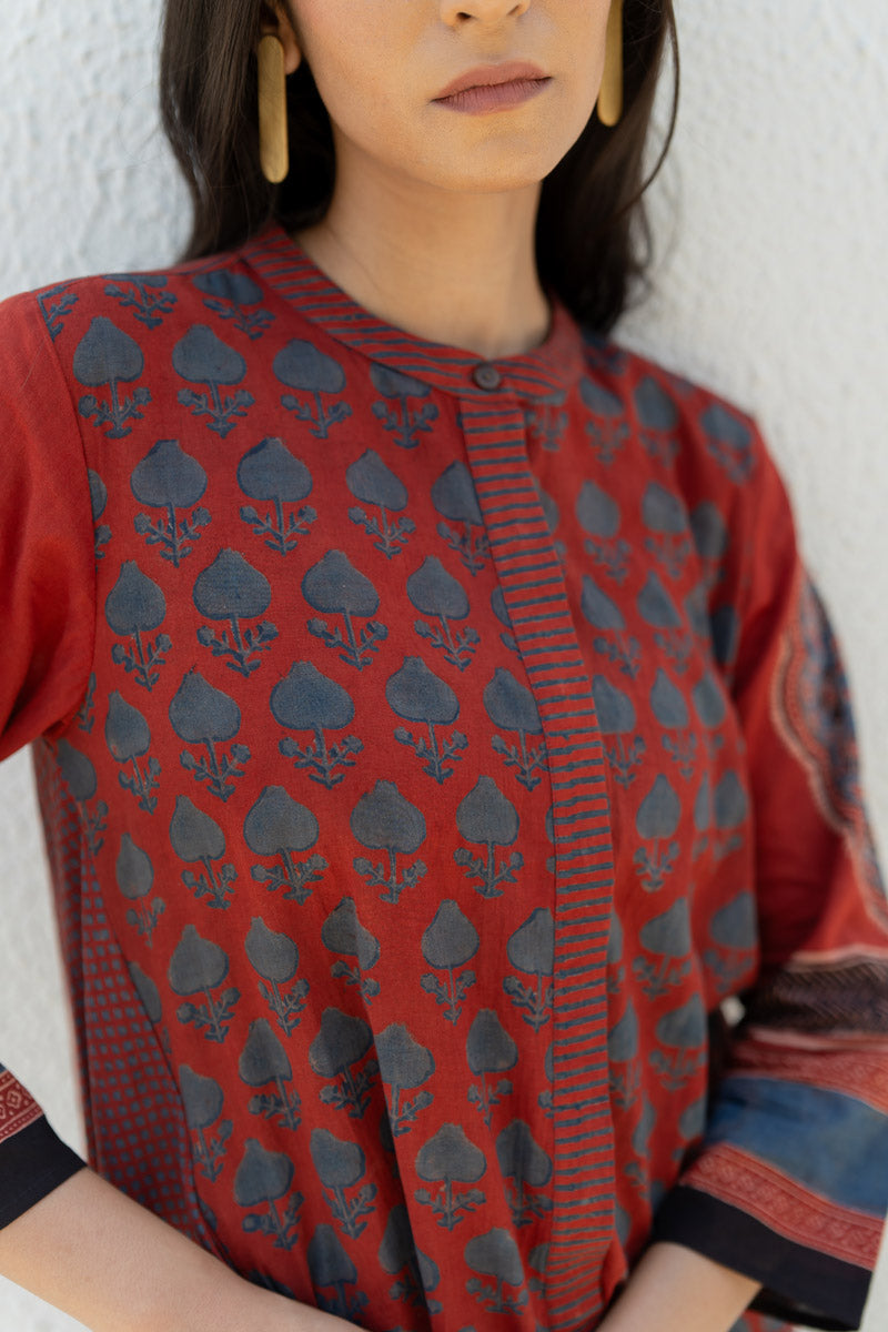 A-line Kurta - Baani Red