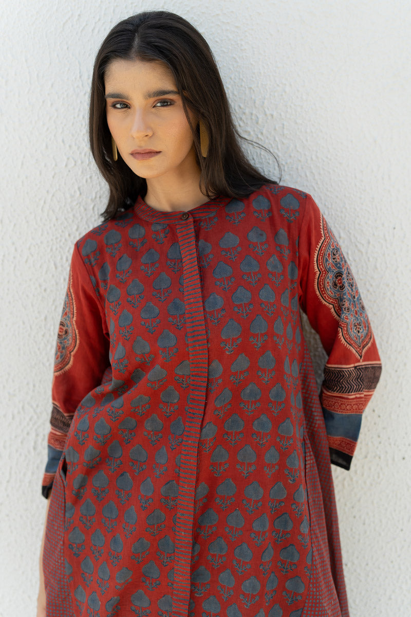 A-line Kurta - Baani Red