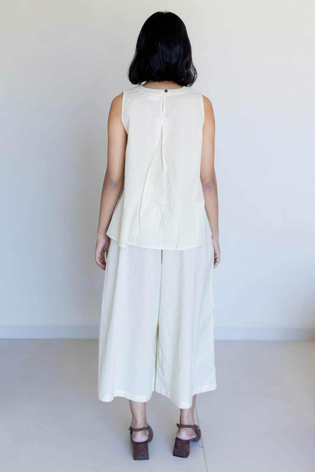 Set of 2 - Top & Culottes - Natural white