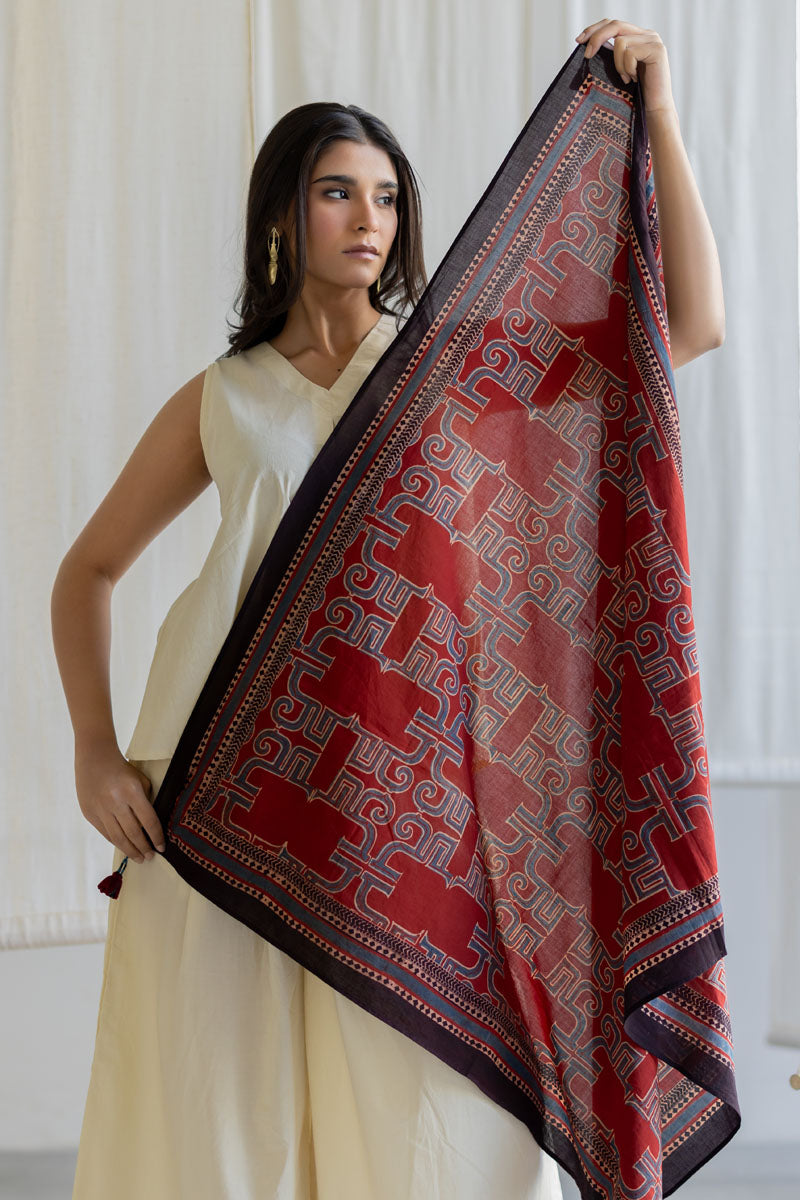 Cotton Scarf - Avira Red