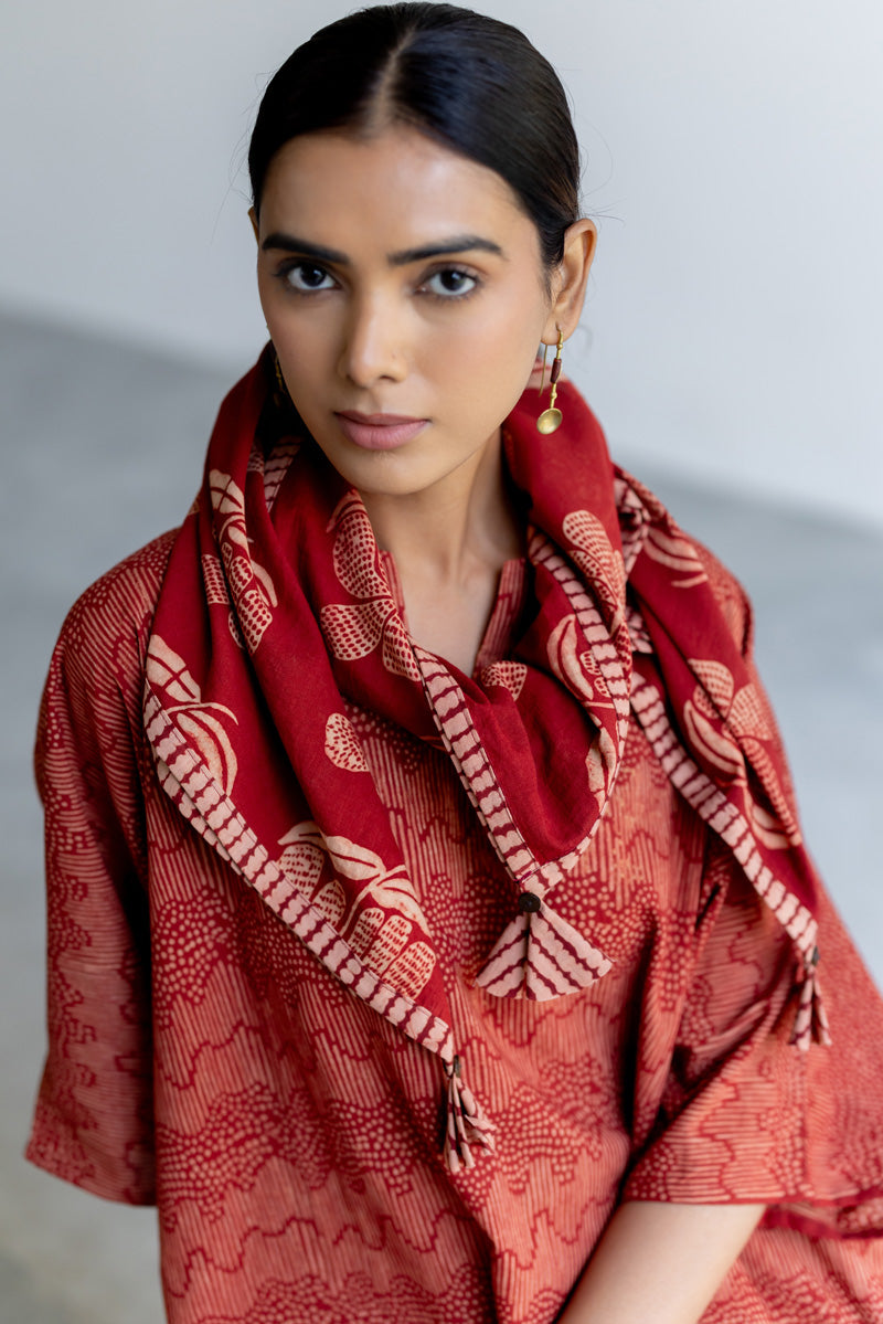 Cotton Scarf - Tira Red