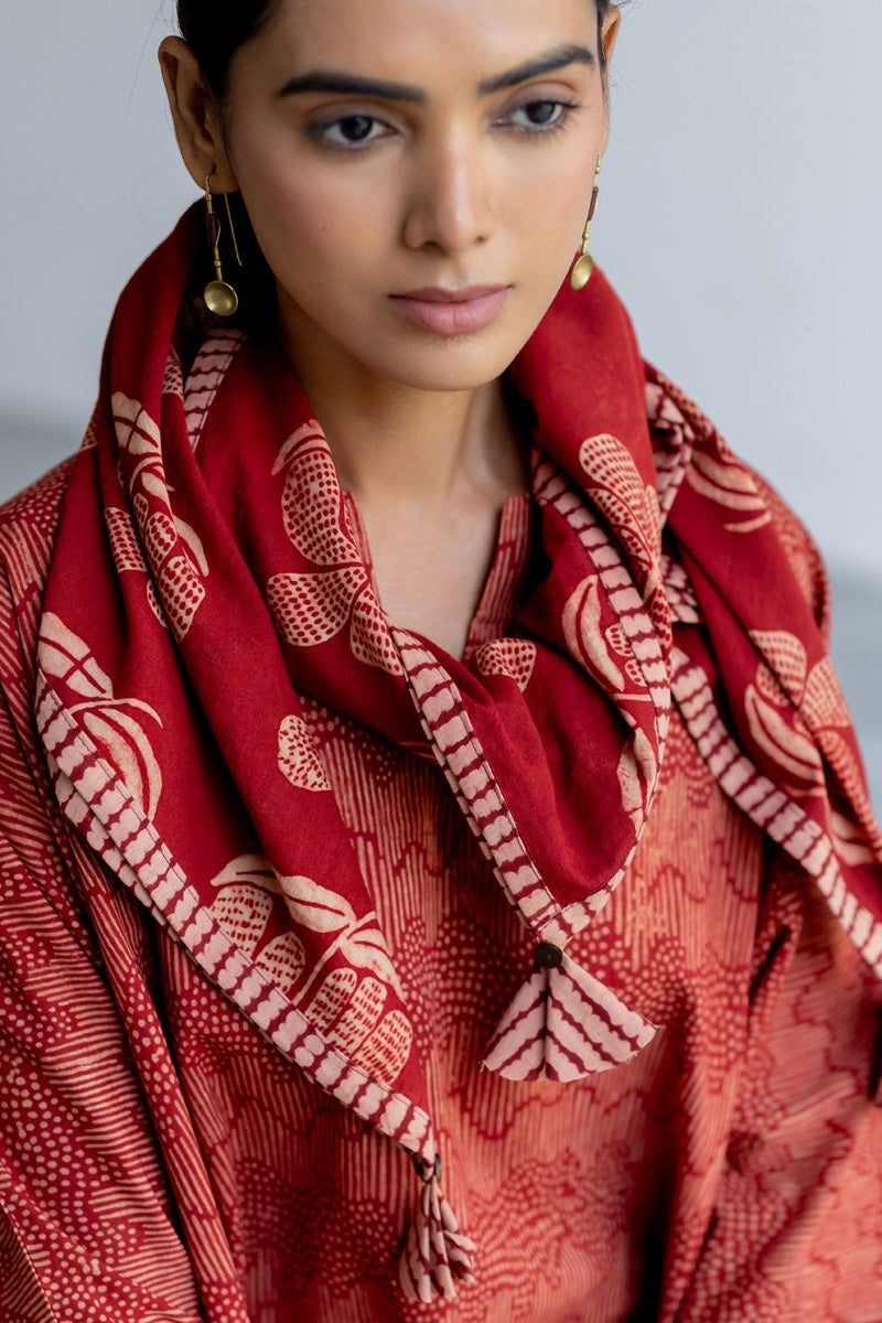 Cotton Scarf - Tira Red