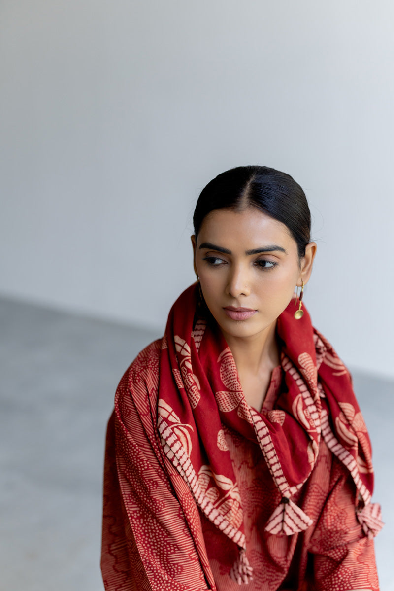 Cotton Scarf - Tira Red