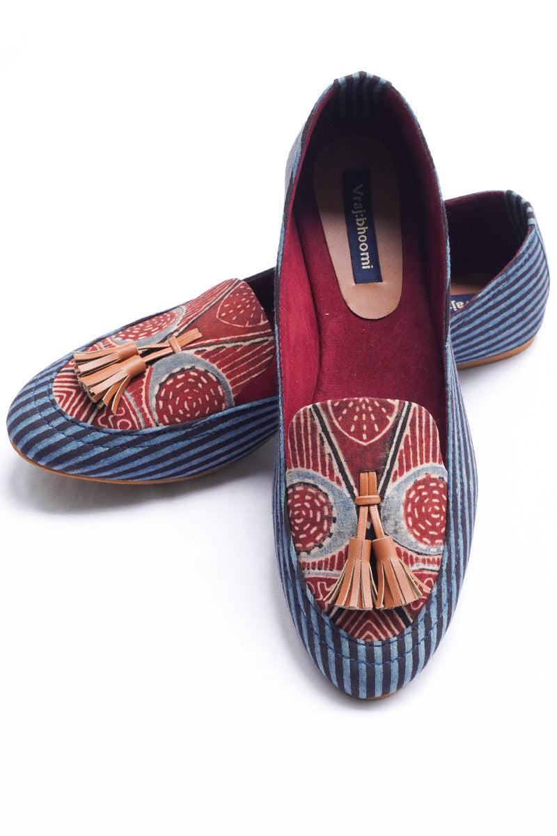 Loafers - Black & Indigo Stripes