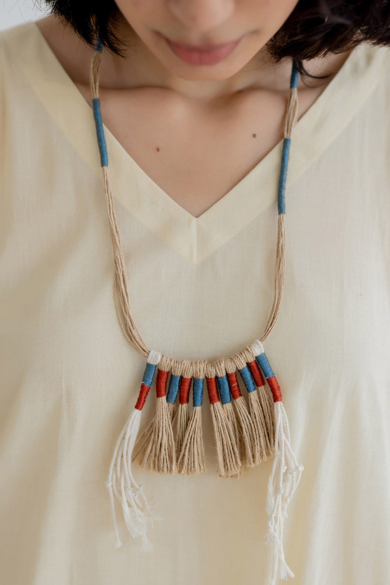 Jute Tassel Necklace