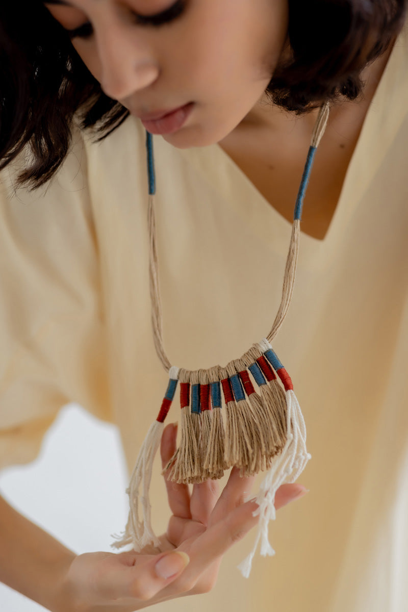 Jute Tassel Necklace